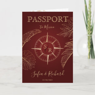 Terracotta Mexico Wedding Destination Passport Invitation