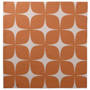 Terracotta Mid Century Modern Geometric Boho Cloth Napkin
