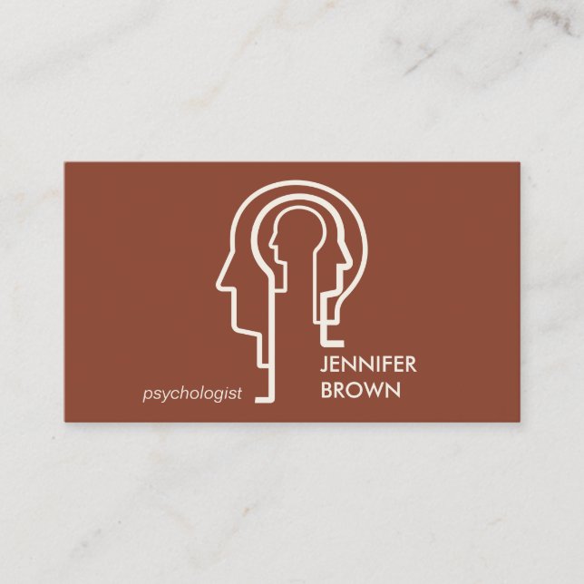 Terracotta Mind Science Human Head Psychologist Business Card (Front)