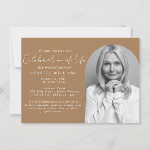 Terracotta Minimal Celebration of Life Invitations