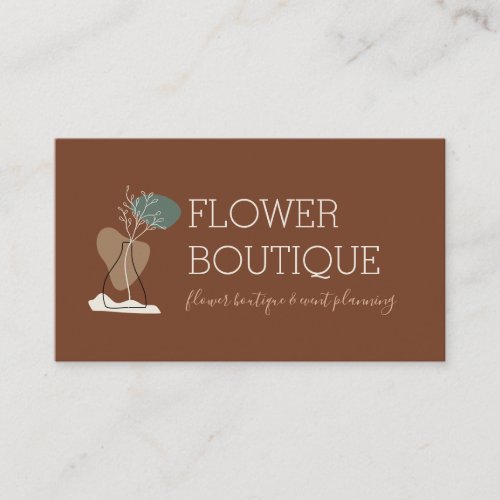 Terracotta Minimal Flower Botanical Ceramic Vase Business Card