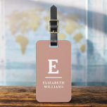 Terracotta Minimal Modern Monogram  Luggage Tag<br><div class="desc">Elevate your travel experience with our Classic Elegant Modern Minimalist Monogram Luggage Tag. This meticulously designed accessory seamlessly combines timeless elegance with contemporary minimalism, ensuring your luggage stands out with sophistication. Crafted with precision and attention to detail, this luggage tag is more than just a practical item; it's a personalized...</div>