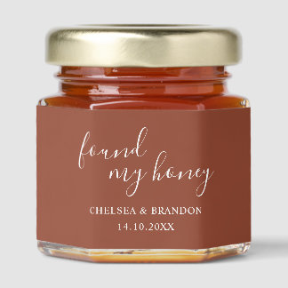 Terracotta Minimal Script Found My Honey Wedding Jar Favors