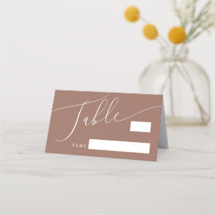 Terracotta Minimal Wedding Table Number Place Card