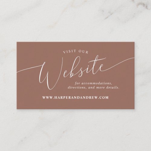 Terracotta Minimal Wedding Website  Enclosure Card