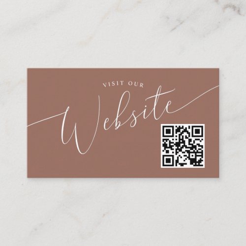 Terracotta Minimal Wedding Website QR code  Enclosure Card