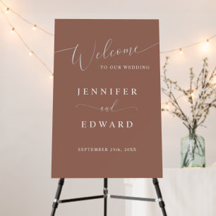 Terracotta Minimal Wedding Welcome Sign