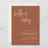 Terracotta Minimalist Baby Shower | Gender Neutral Invitation