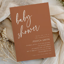 Terracotta Minimalist Baby Shower