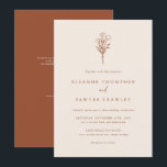 Terracotta Minimalist Bouquet QR Code Wedding Invitation<br><div class="desc">Invite family and friends with our customizable minimalist wedding invitation. It features minimalist floral bouquet line art. Personalize this boho wedding invitation by adding names, date, time, venue, and other event details. This elegant and eco-friendly invitation allows you to share your wedding details seamlessly. This minimalist wedding invitation is perfect...</div>