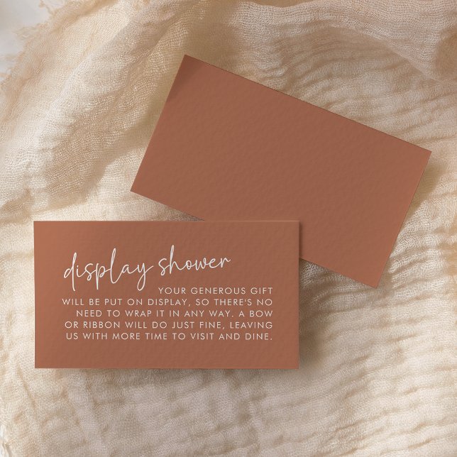 Terracotta Minimalist Bridal Display Shower Enclosure Card (Creator Uploaded)