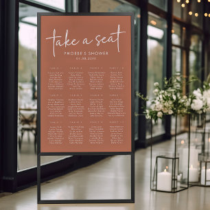 Terracotta Minimalist Bridal Shower Seating Chart