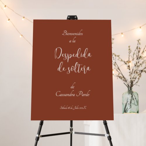 Terracotta Minimalist Bridal Shower Welcome sign