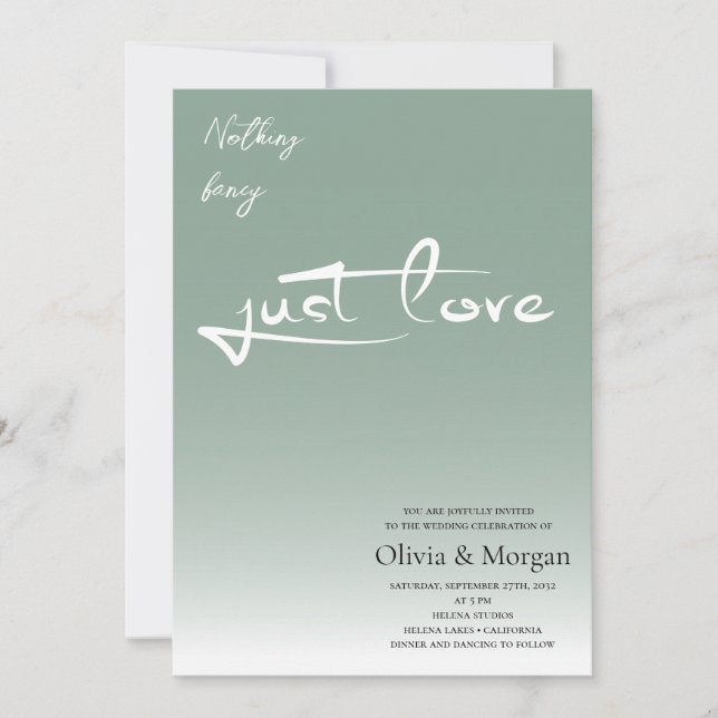 Terracotta Minimalist Calligraphy Script Wedding Invitation (Front)