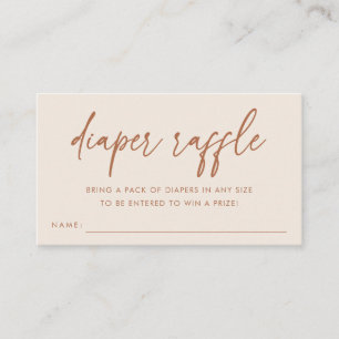 Terracotta Minimalist Diaper Raffle Baby Shower Enclosure Card