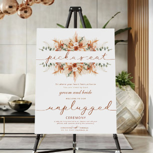 Terracotta Minimalist Pick-a-Seat Wedding Sign
