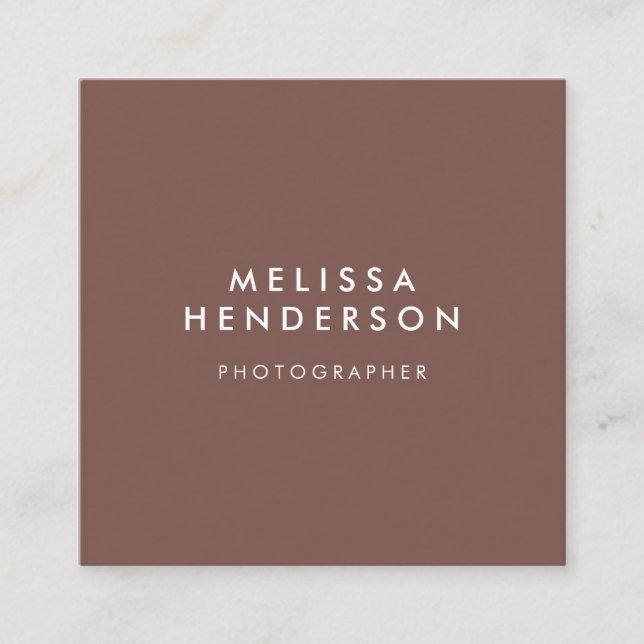 Terracotta Minimalist Professional Modern Square Business Card (Front)