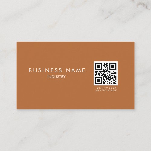 Terracotta Minimalist QR Code Business Card