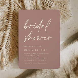 Terracotta   Minimalist Script Bridal Shower Foil Invitation
