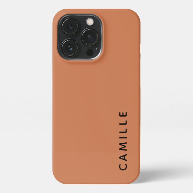 Terracotta Minimalist Simple Name Case-Mate iPhone Case (Back)