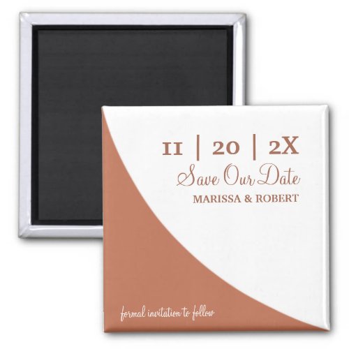 Terracotta Minimalist Stylish Arch Save the Date Magnet