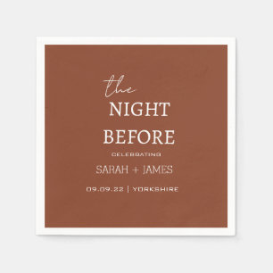 Terracotta Minimalist the Night Before Wedding Napkins