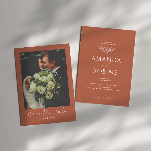 Terracotta Minimalist Wedding Invitation (Creator Uploaded)