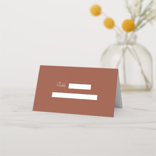 Terracotta Minimalist Wedding Place Card
