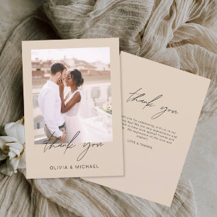 Terracotta Minimalist Wedding Thank You Photo