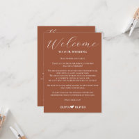 Terracotta minimalist wedding weekend itinerary