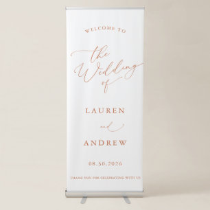 Terracotta Minimalist Welcome to Our Wedding Retractable Banner