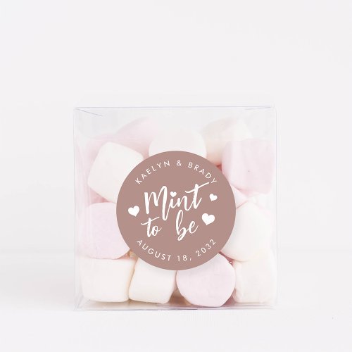 Terracotta  Mint to Be Personalized Wedding Favor Classic Round Sticker