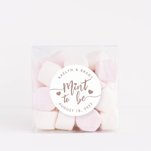 Terracotta  Mint to Be Personalized Wedding Favor Classic Round Sticker