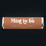 Terracotta Mint to Be Wedding Retro Typographic<br><div class="desc">Trendy typographic wedding breath mint favors with "Mint to be" in white retro style font and a terracotta background. Personalize with your names and wedding dates in white.</div>