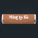Terracotta Mint to Be Wedding Retro Typographic<br><div class="desc">Trendy typographic wedding breath mint favors with "Mint to be" in white retro style font and a terracotta background. Personalize with your names and wedding dates in white.</div>