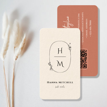 Terracotta Modern Bohemian Business Card by businessessentials at Zazzle