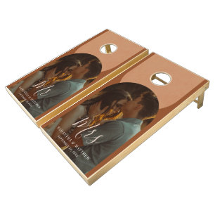 Terracotta Modern Bohemian Wedding  Cornhole Set
