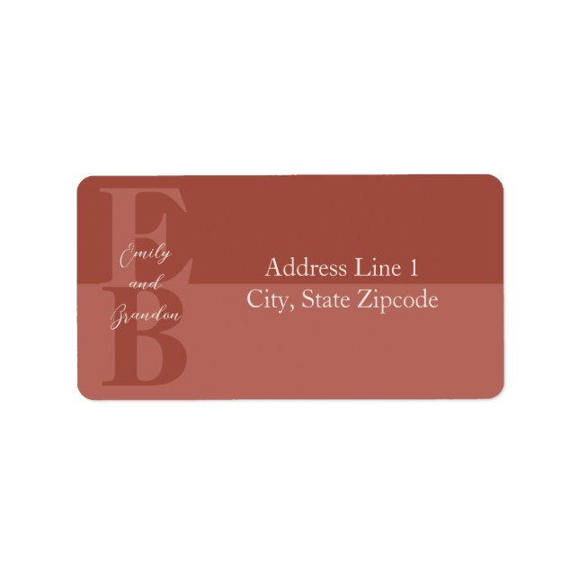 Terracotta Modern Boho Return Address Labels (Front)