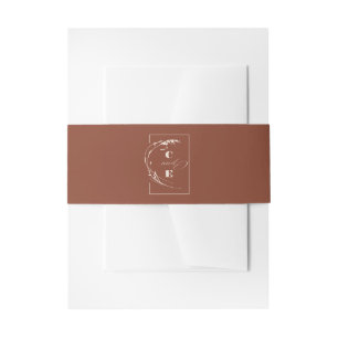 Terracotta Modern Boho Wedding Invitation Belly Band