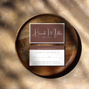 Terracotta | Modern Elegant Minimalist Appointment Business Card