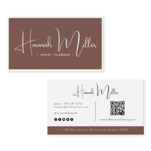 Terracotta | Modern Elegant Minimalist QR Code  Business Card