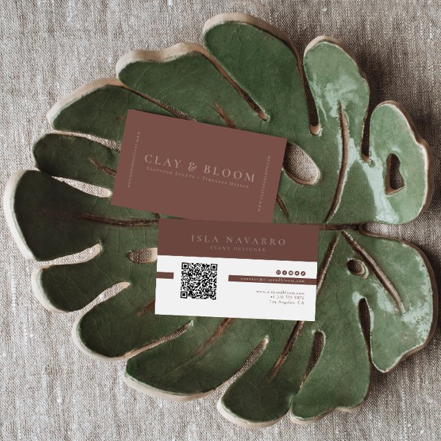 Terracotta | Modern Elegant Minimalist QR Code Business Card (Creator Uploaded)