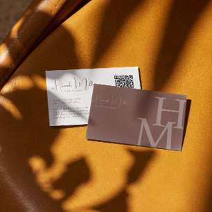 Terracotta Modern Elegant Minimalist QR Code Business Card