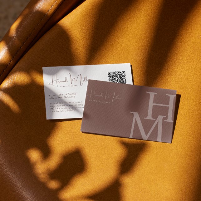 Terracotta | Modern Elegant Minimalist QR Code Business Card (Creator Uploaded)