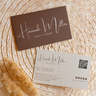 Terracotta   Modern Elegant Minimalist QR Code Business Card