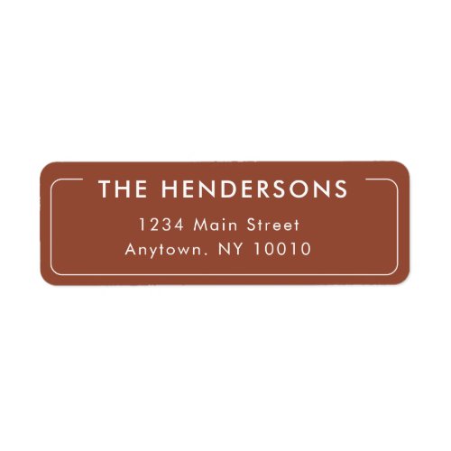 Terracotta Modern Frame Return Address Label