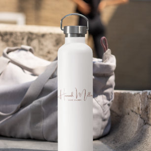 Terracotta Modern Minimalist Elegant Business Logo Water Bottle