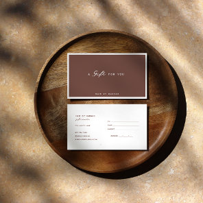 Terracotta | Modern Minimalist Gift Certificate
