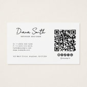 Terracotta Modern Minimalist QR Code Profile Card (Back)