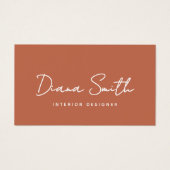 Terracotta Modern Minimalist QR Code Profile Card (Front)